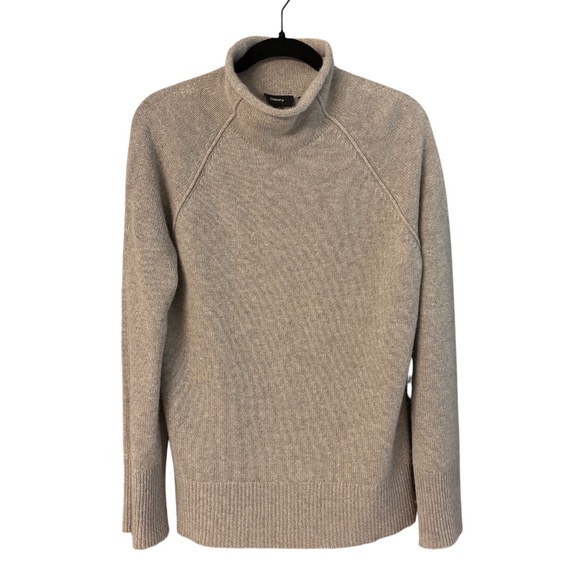 Theory 100% Cashmere “Karinella O” Soft Turtleneck Sweater – Taupe, Size M - Picture 1 of 4